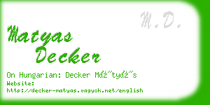 matyas decker business card